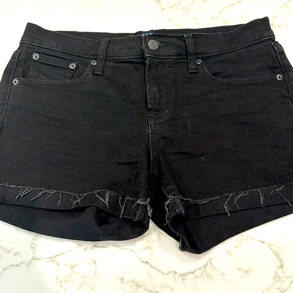 Gap denim black frayed 3 inch inseam shorts size 27 - Picture 1 of 5